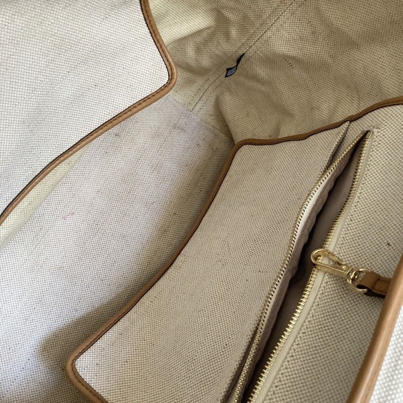 Michael Kors Maritime Beach Tote Canvas Beige X Large Rope Handles - Picture 8 of 15